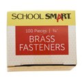 School Smart Prong Fasteners, 3/4 Inches, Size 3, Brass Plated, Pack of 100 PK 103032